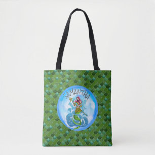 Mermaid Green Tote Bag