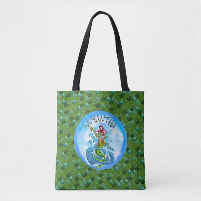 Mermaid Green Tote Bag (Frente)