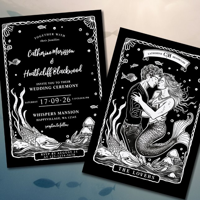 Mermaid Love | Convite Para Casamento Tarot (Criador carregado)
