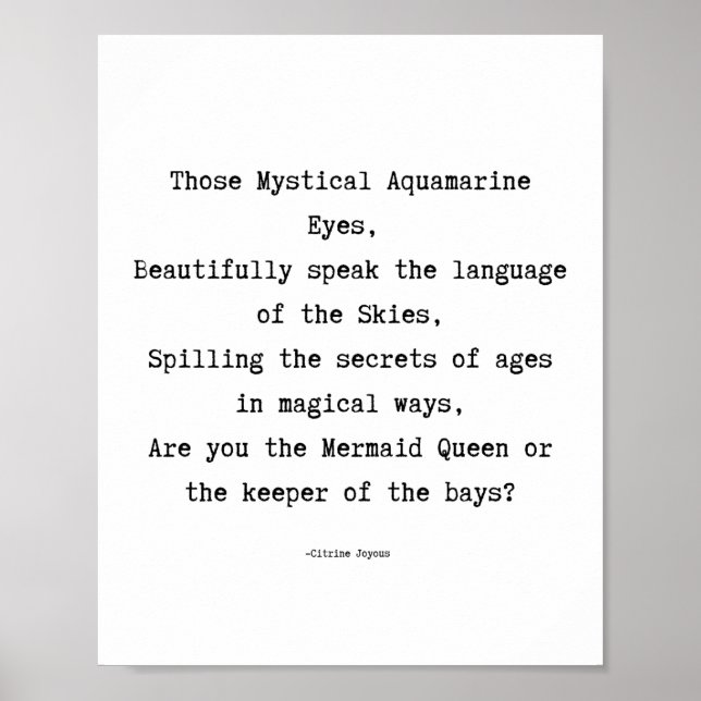 Mermaid Magic Poem Poster (Frente)