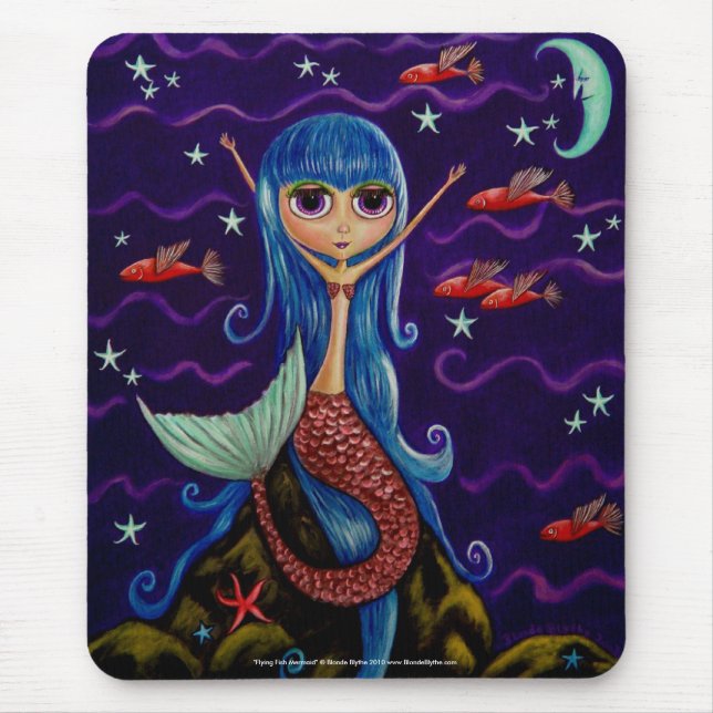 Mermaid Mousepad De Peixes Voadores (Frente)