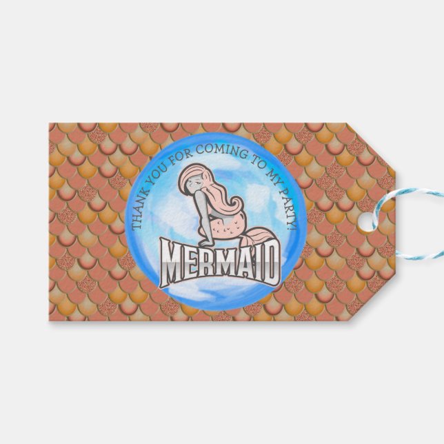 Mermaid Party Obrigado Etiqueta de presentes (Frente (horizontal))