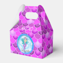 Mermaid Sea Purple Pink Scales Obrigado Caixa de F