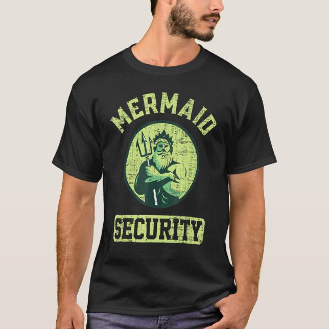 Mermaid Security Camisetas Mens Boys Swimmer Pai M (Frente)