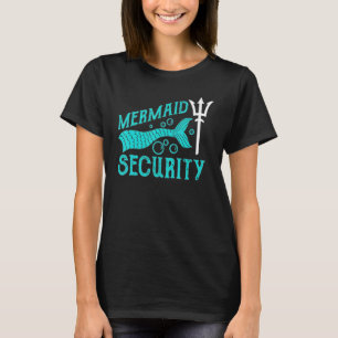 Mermaid Security Camisetas Mens Boys Swimmer Pai M