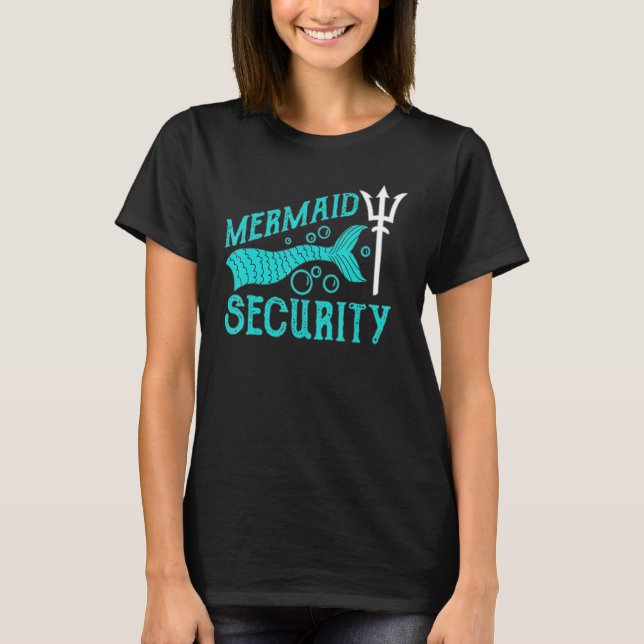 Mermaid Security Camisetas Mens Boys Swimmer Pai M (Frente)