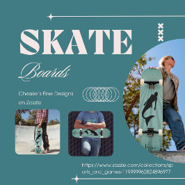 Mermaid Silhouette Sun Ray Skateboard