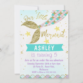 mermaid Tail Birthday convite