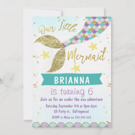 Mermaid Tail Sob O Convite De Aniversário Do Mar