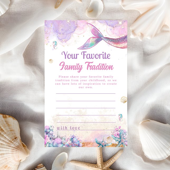 Mermaid Wishes Family Tradition Card (Criador carregado)