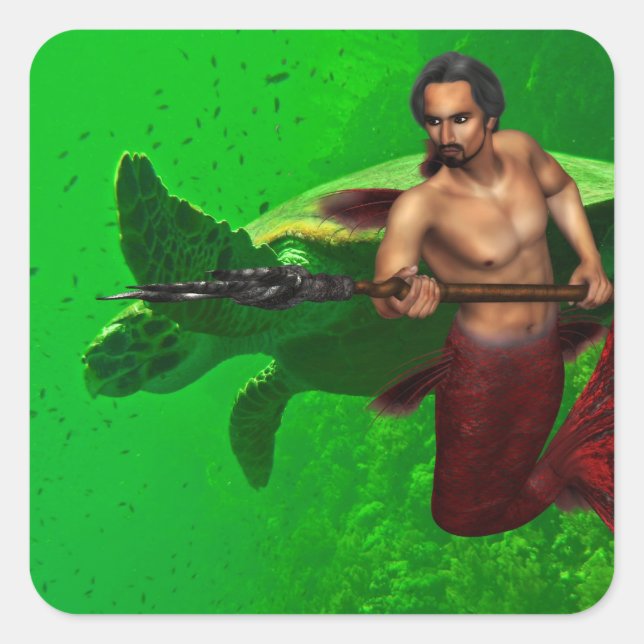 Merman com etiqueta da tartaruga de mar (Frente)