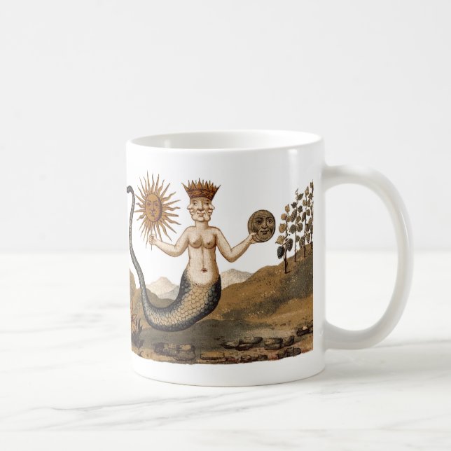 Merman com Sun e caneca de café da lua (Direita)
