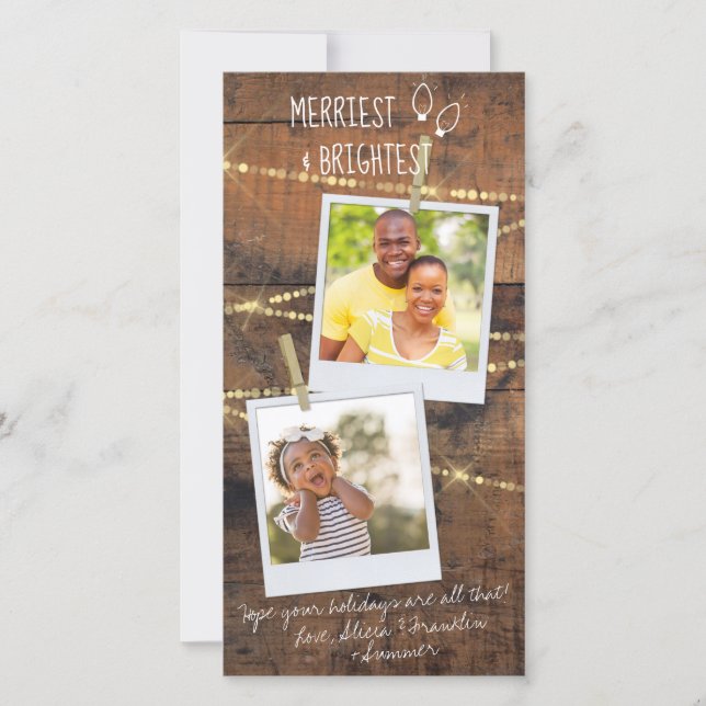 Merriest bonito e o Cartão com fotos de Natal mais (Frente)