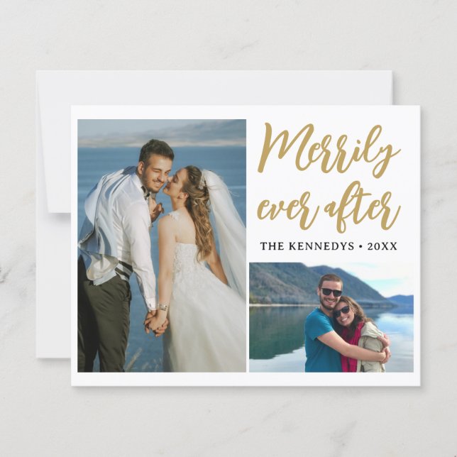 Merrily Ever Após 2 Anúncio de Casamento Fotográfi (Frente)