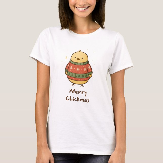 Merry Chickmas - Camisa de Natal com Trocadilho (Frente)