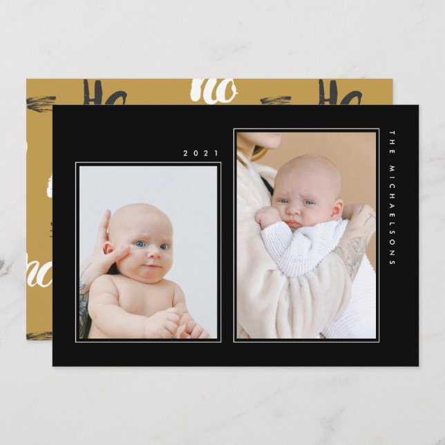 MERRY CHRISTMAS Adicione sua foto da família (Frente/Verso)