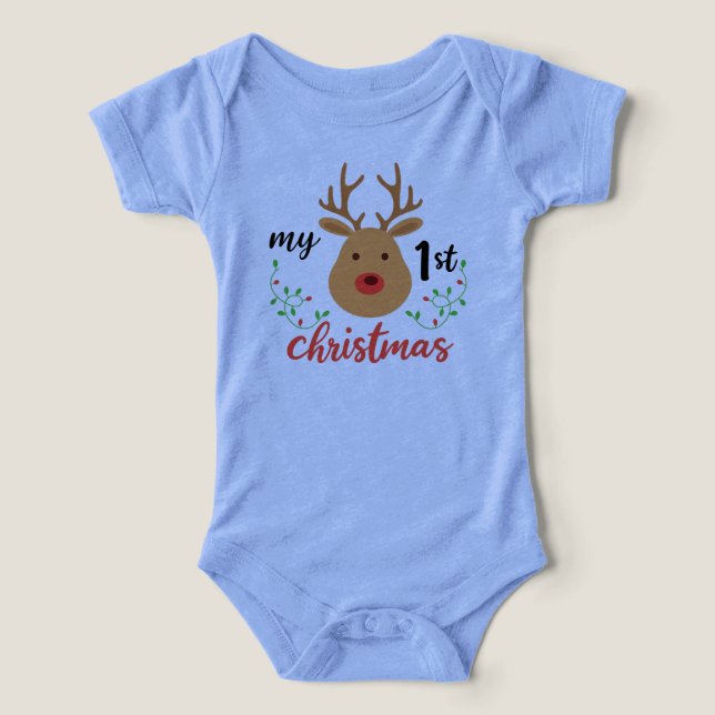 Merry Christmas Baby 1st” T-Shirt. (Design frontal)