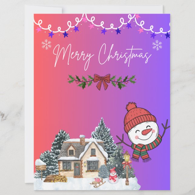 Merry Christmas Cute Greeting Card (Frente)