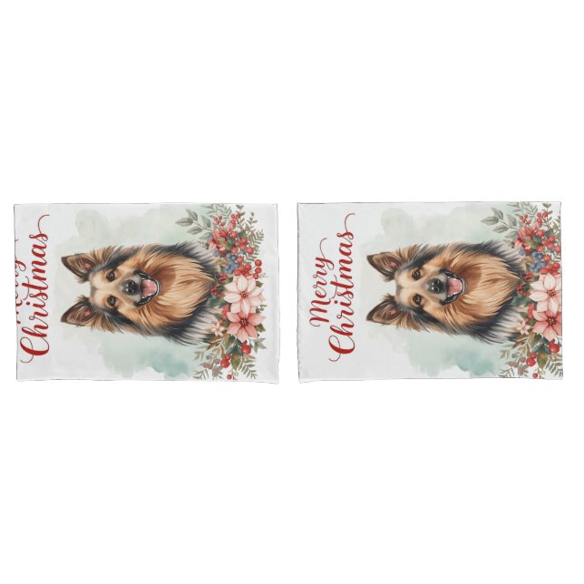 Merry Christmas Dog Cozy Winter Bedroom Bedding (Frente - conjunto)