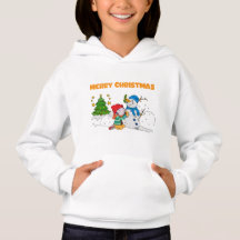 Merry Christmas Kid Building Snowman Festive T-Shi