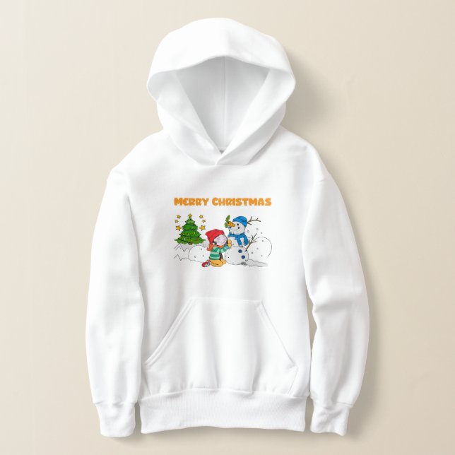 Merry Christmas Kid Building Snowman Festive T-Shi (Postura )