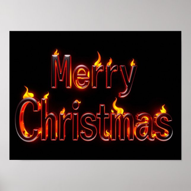 Merry Christmas Luxury Typography Poster Paper 35 (Frente)