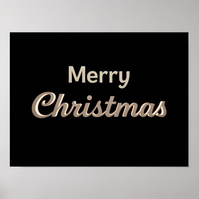 Merry Christmas Luxury Typography Poster Paper H01 (Frente)