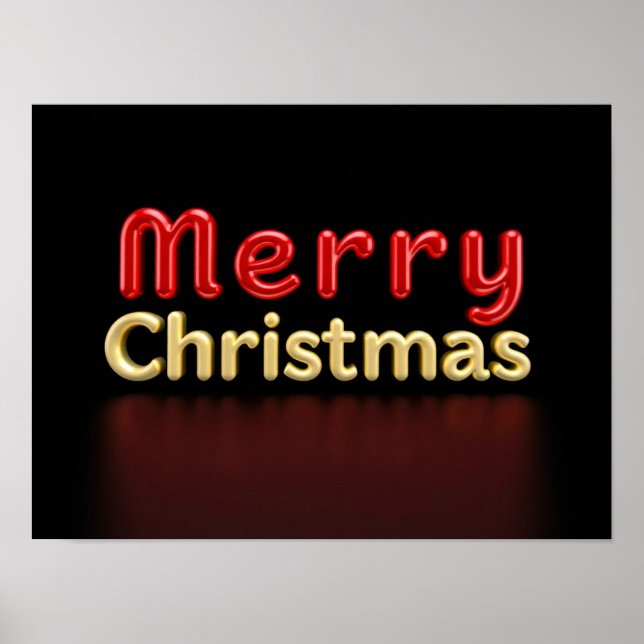 Merry Christmas Luxury Typography Poster Paper H02 (Frente)