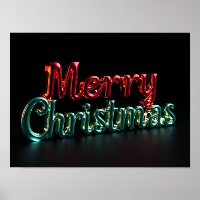 Merry Christmas Luxury Typography Poster Paper H05 (Frente)