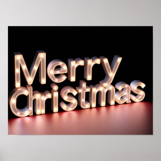 Merry Christmas Luxury Typography Poster Paper H06 (Frente)