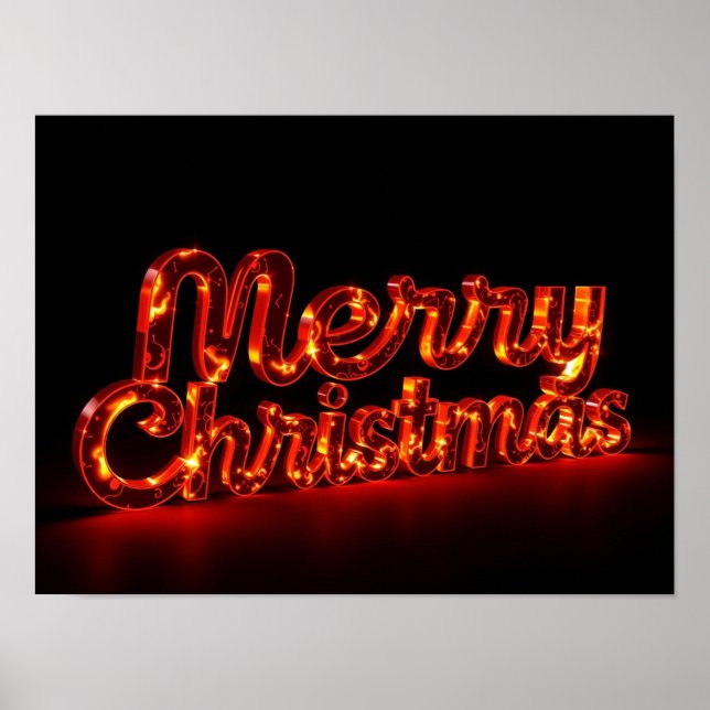 Merry Christmas Luxury Typography Poster Paper H17 (Frente)