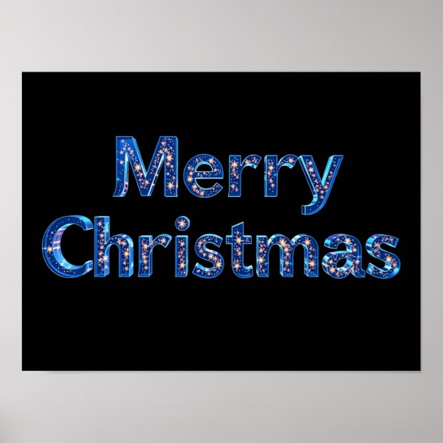 Merry Christmas Luxury Typography Poster Paper H21 (Frente)