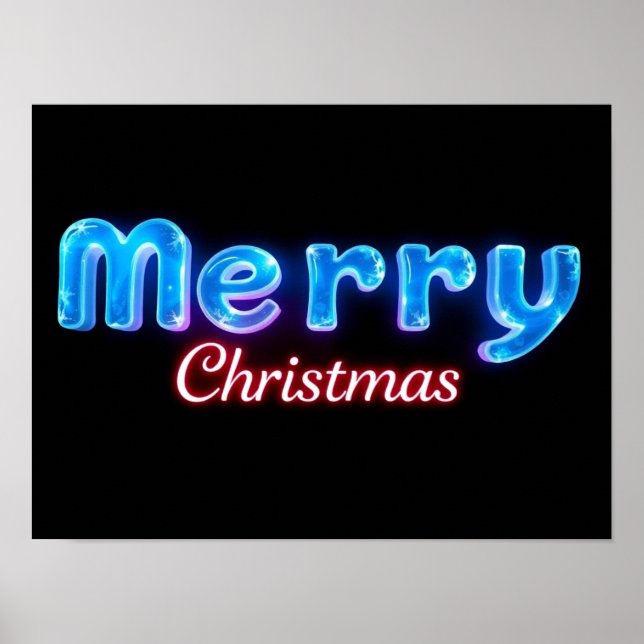Merry Christmas Luxury Typography Poster Paper H22 (Frente)