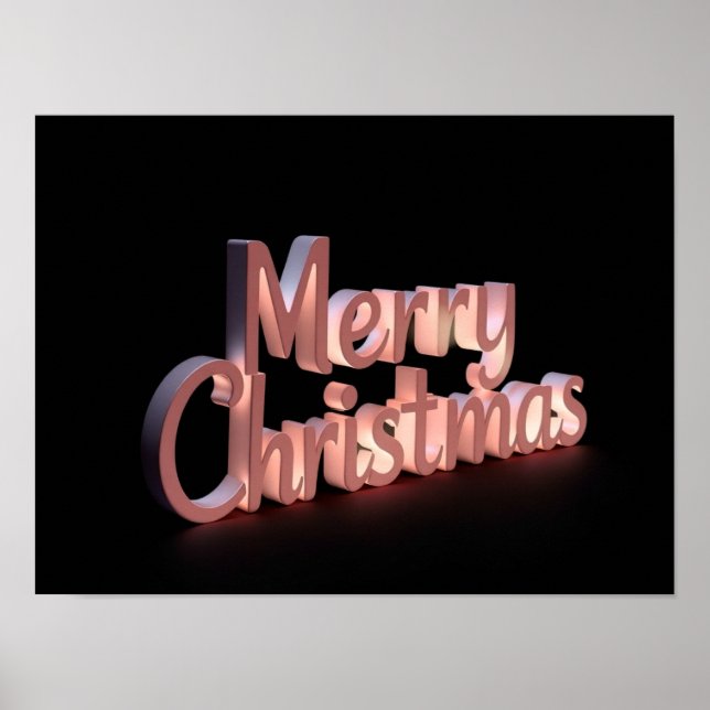 Merry Christmas Luxury Typography Poster Paper H23 (Frente)