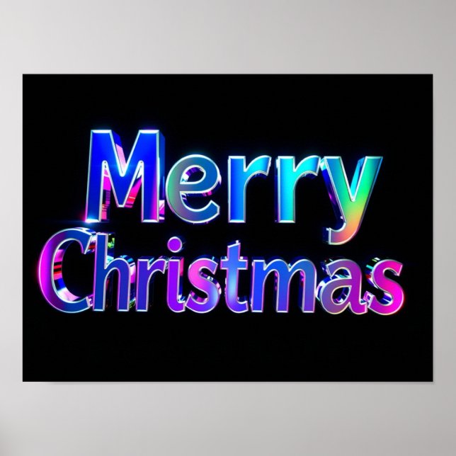 Merry Christmas Luxury Typography Poster Paper H25 (Frente)