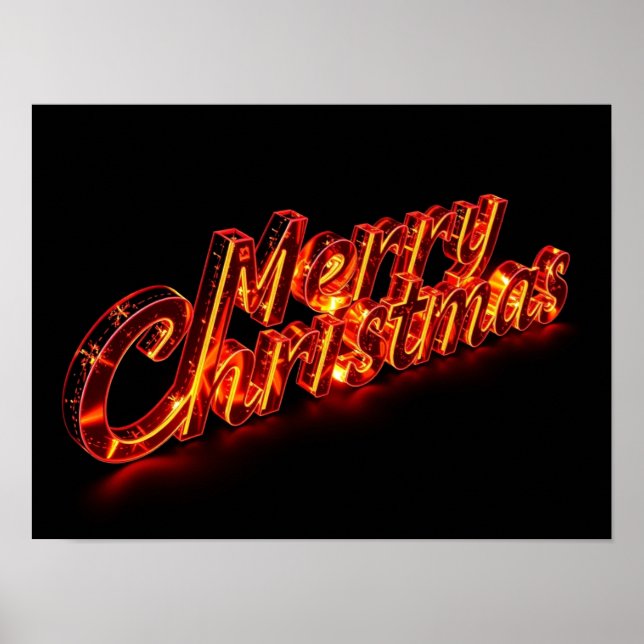 Merry Christmas Luxury Typography Poster Paper H28 (Frente)