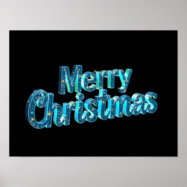 Merry Christmas Luxury Typography Poster Paper H29 (Frente)
