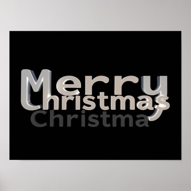 Merry Christmas Luxury Typography Poster Paper H32 (Frente)