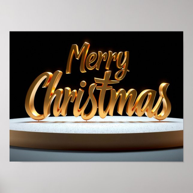 Merry Christmas Luxury Typography Poster Paper H33 (Frente)