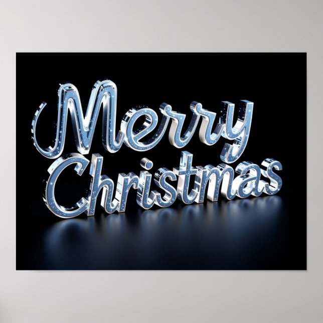 Merry Christmas Luxury Typography Poster Paper H36 (Frente)