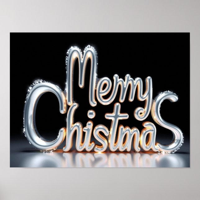 Merry Christmas Luxury Typography Poster Paper H37 (Frente)
