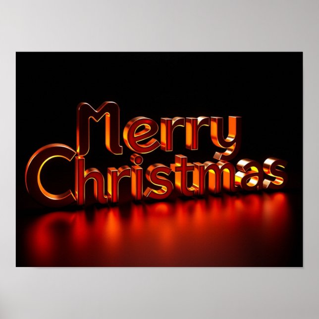 Merry Christmas Luxury Typography Poster Paper H39 (Frente)