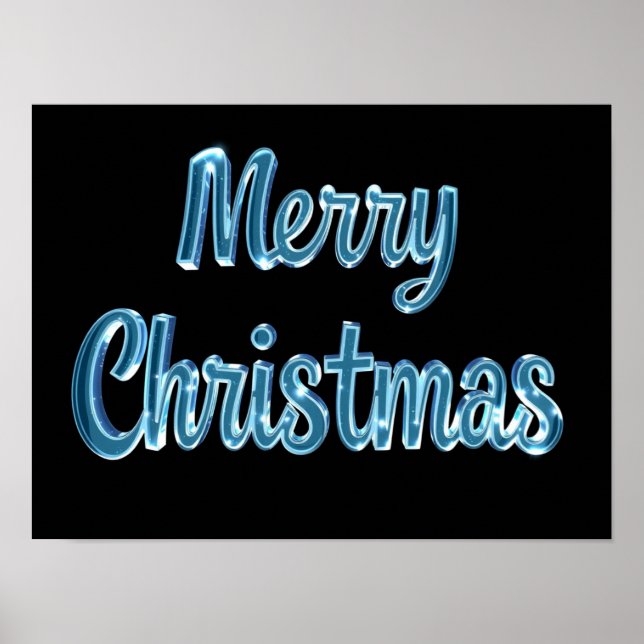 Merry Christmas Luxury Typography Poster Paper H40 (Frente)