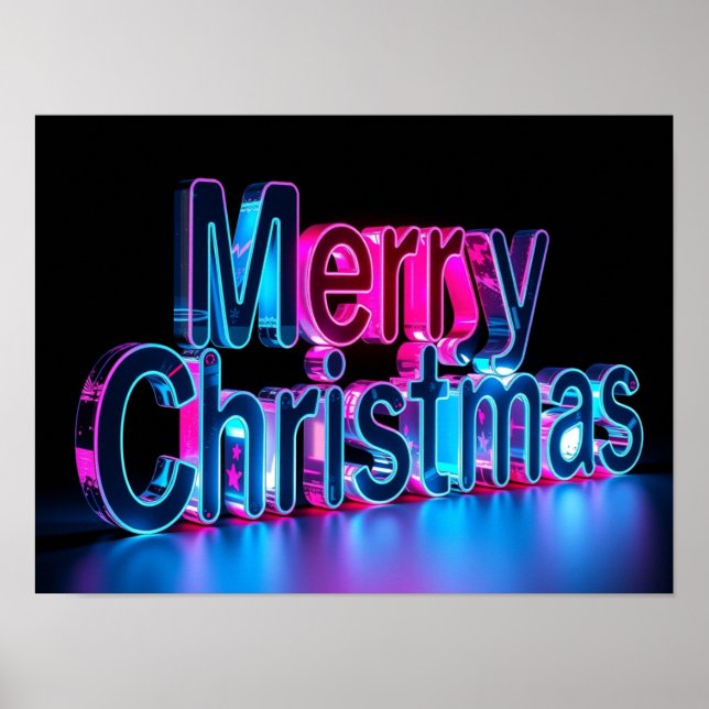 Merry Christmas Luxury Typography Poster Paper H41 (Frente)