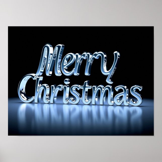 Merry Christmas Luxury Typography Poster Paper H45 (Frente)