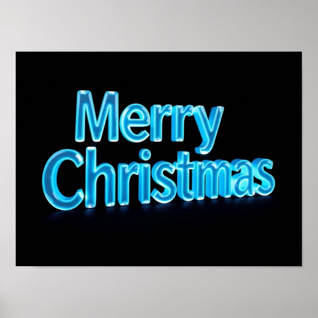 Merry Christmas Luxury Typography Poster Paper H50 (Frente)
