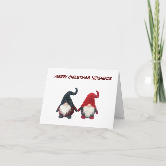 **MERRY CHRISTMAS NEIGHBOR** CARTÃO HUMOR DO GNOME (Frente)