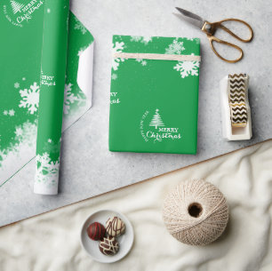 MERRY CHRISTMAS papel de embrulho de neve