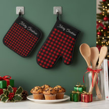 Merry Christmas Red & Black Buffalo Plaid