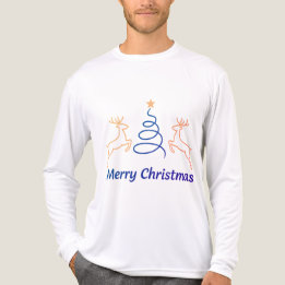 Merry Christmas Reindeer Long Sleeve Tri-Blend Shi